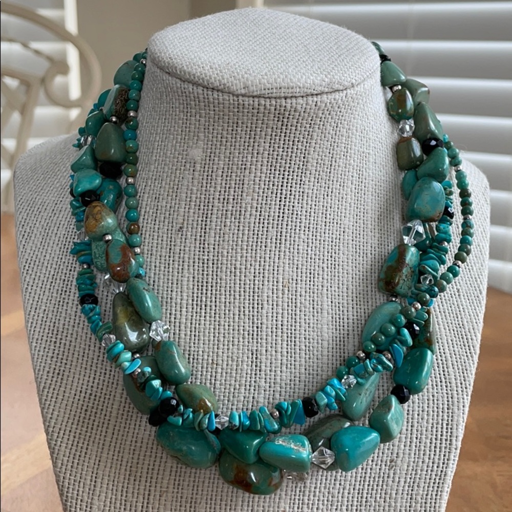 Retired Silpada N1299 4-Strand Turquoise Necklace